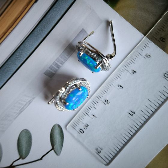 Серебряные серьги с опалом 5.625ct