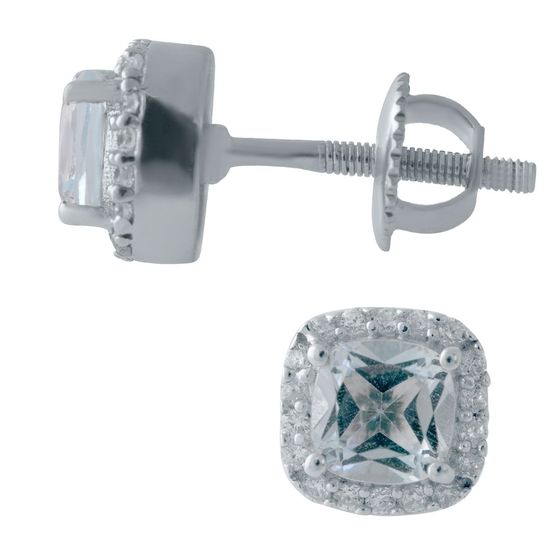 Серебряные серьги с топазом 1.454ct