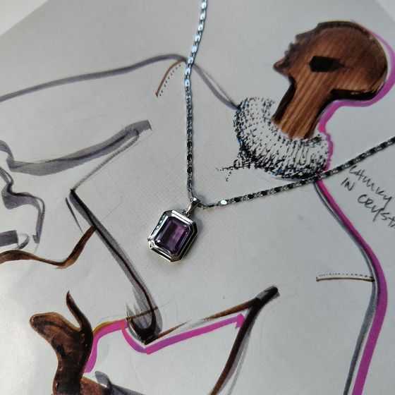 Серебряная подвеска с александритом 3.863ct