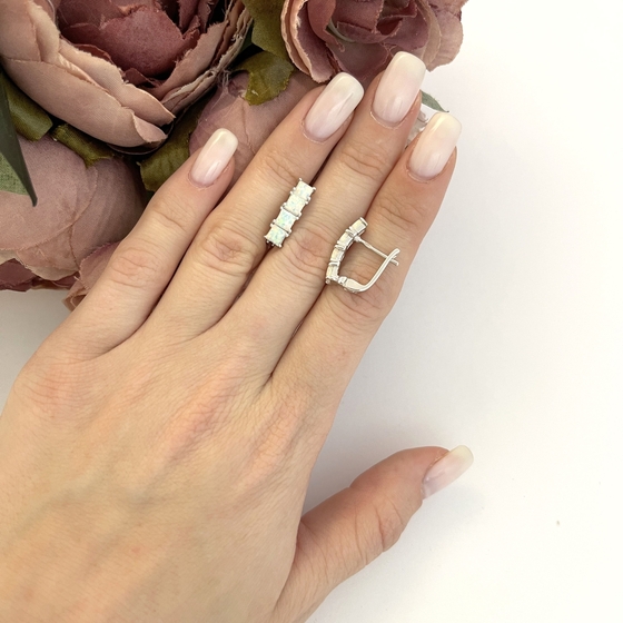 Серебряные серьги с опалом 1.2ct