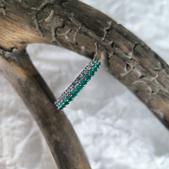 Серебряное кольцо с агатом 1ct