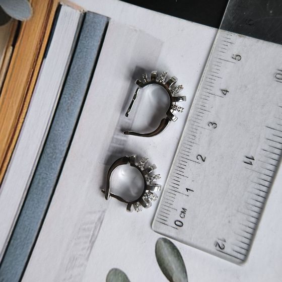 Серебряные серьги с фианитами Серебряные серьги с фианитами