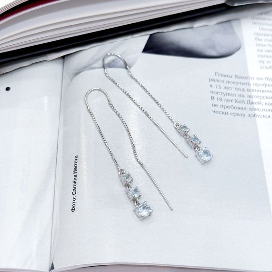 Серебряные серьги с топазом 2.229ct