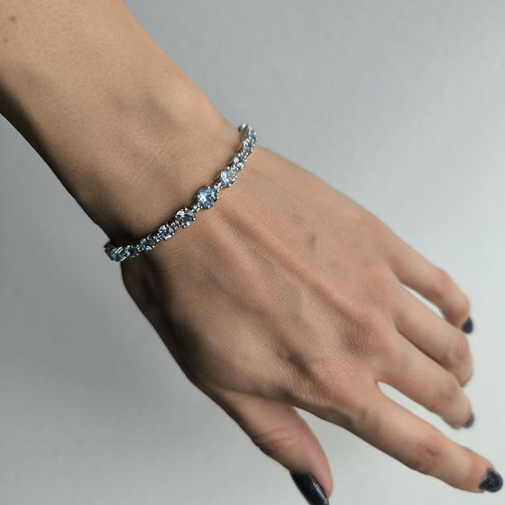 Серебряный браслет с топазом