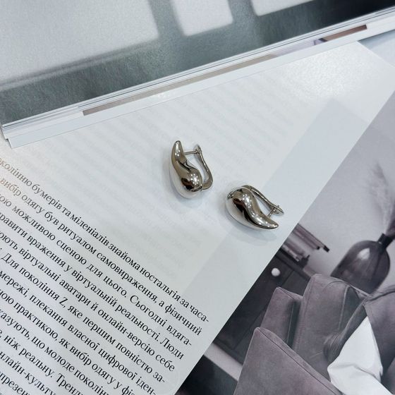 Серебряные серьги без камней