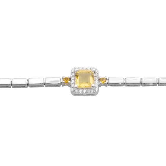 Серебряный браслет с цитрином nano 7.51ct