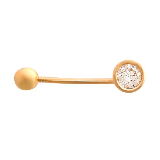 Серебряный пирсинг с фианитами 0.09ct