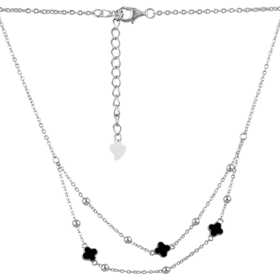 Серебряное колье с ониксом