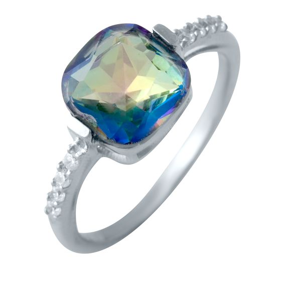 Серебряное кольцо с мистик топазом 5.435ct