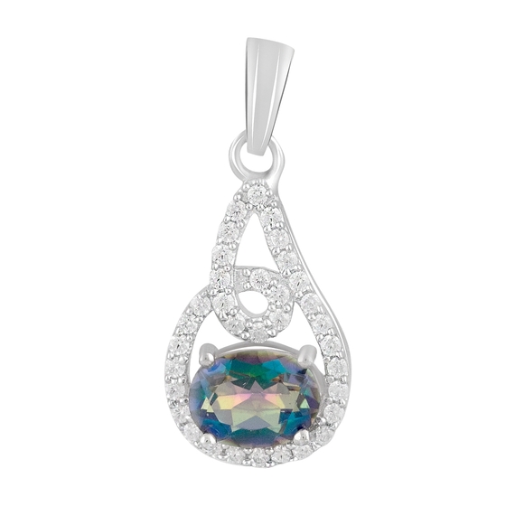 Серебряная подвеска с мистик топазом