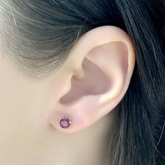 Серебряные серьги с рубином 1.467ct