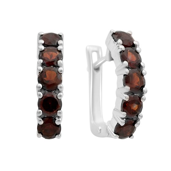 Серебряные серьги с гранатом 3.2ct