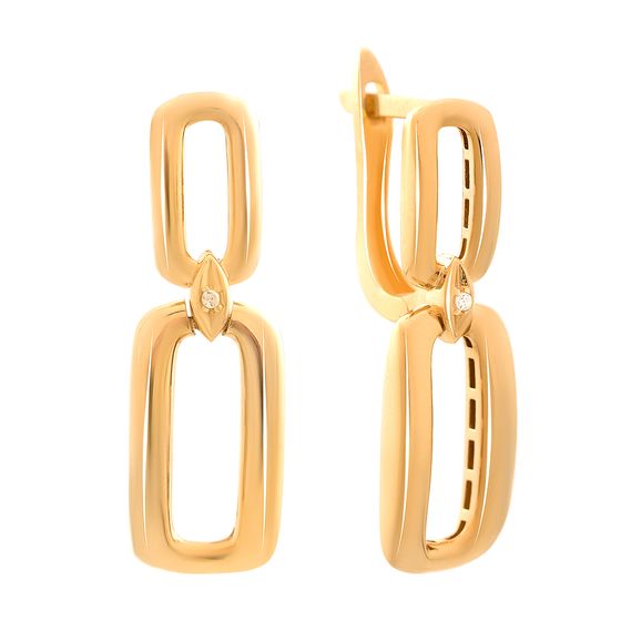 Серебряные серьги с фианитами 0.02ct