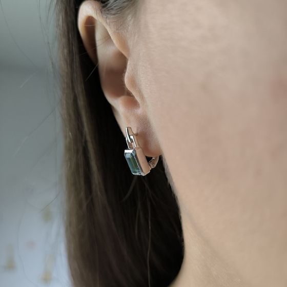 Серебряные серьги с мистик топазом 2.135ct