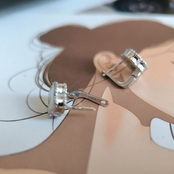 Серебряные серьги с перламутром