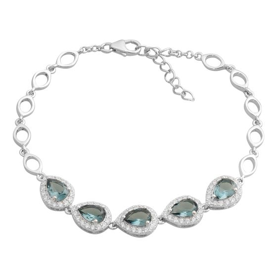 Серебряный браслет с топазом Лондон Блю 4.02ct