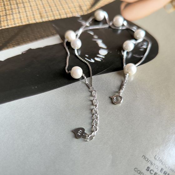 Серебряный браслет с жемчугом