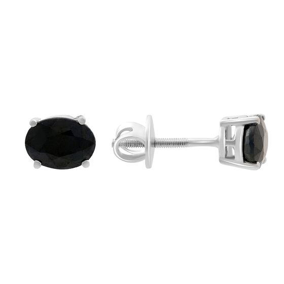 Серебряные серьги с сапфиром 3.192ct