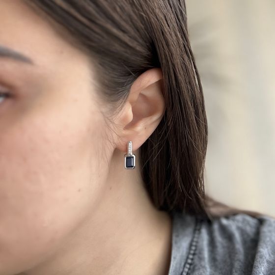 Серебряные серьги с сапфиром 2.363ct