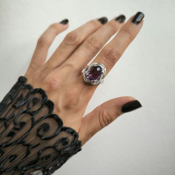 Серебряное кольцо с аметистом 5.163ct