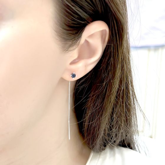 Серебряные серьги с сапфиром 0.81ct