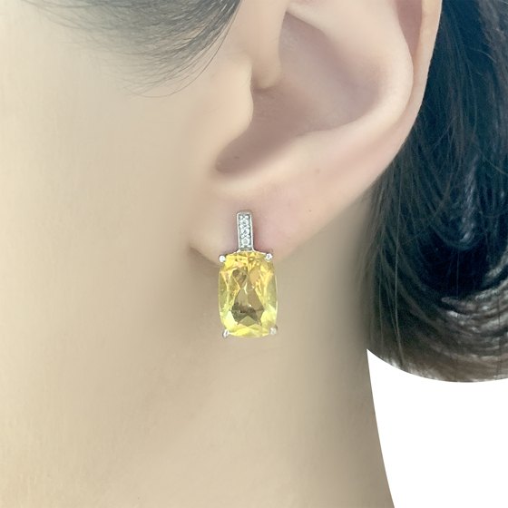 Серебряные серьги с цитрином nano 6.727ct