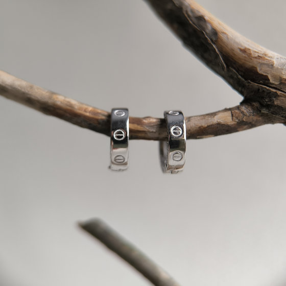 Серебряные серьги с фианитами 0.44ct