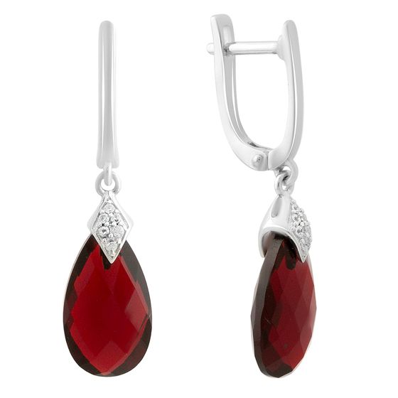 Серебряные серьги с гранатом nano 8.872ct