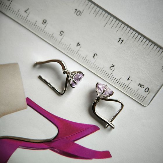 Серебряные серьги с аметистом