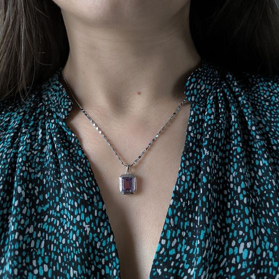 Серебряная подвеска с аметистом 2.9ct