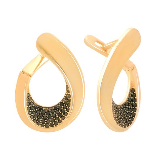 Золотые серьги с фианитами 1.2ct