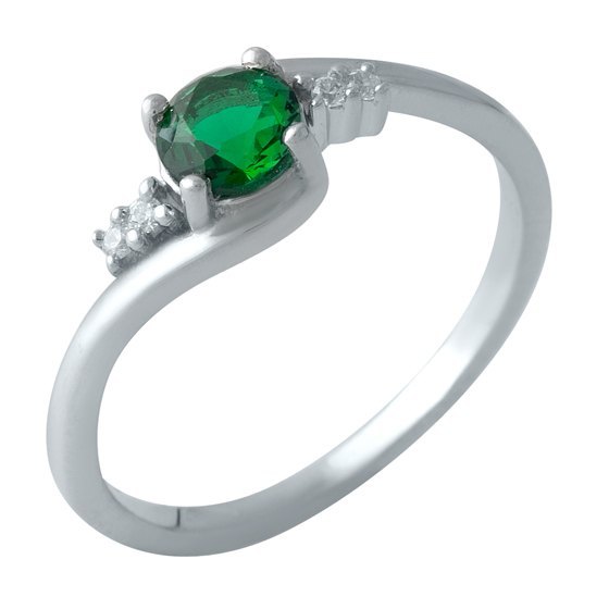 Серебряное кольцо с изумрудом nano 0.377ct