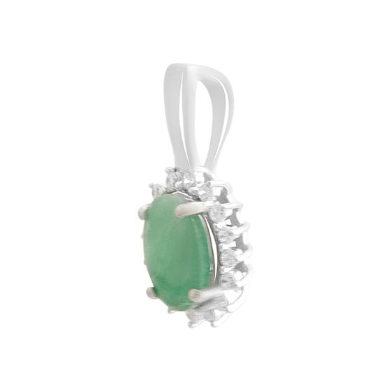 Серебряная подвеска с изумрудом 0.907ct, фианитами