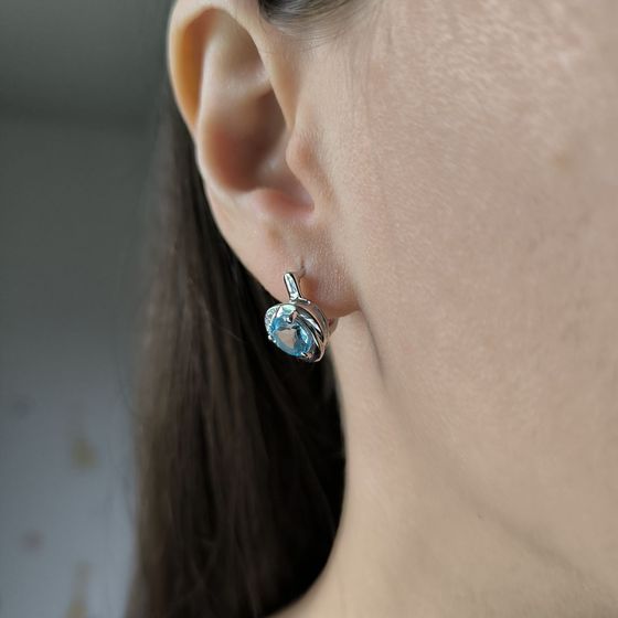 Серебряные серьги с топазом 3.147ct