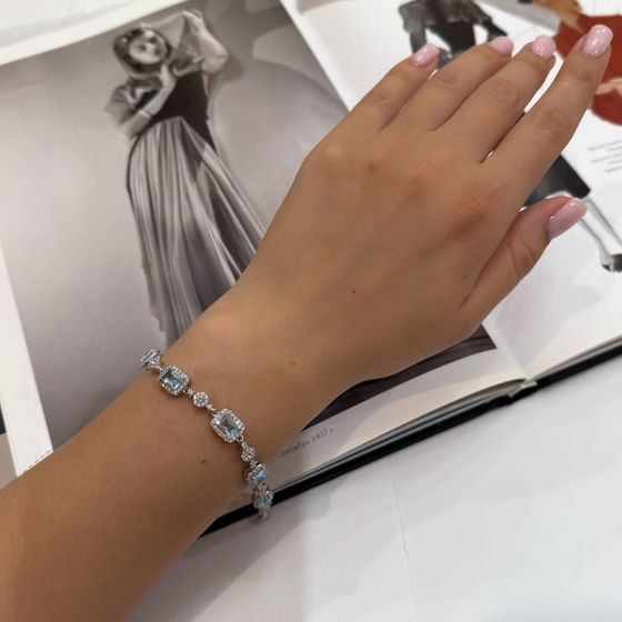 Серебряный браслет с топазом 10.643ct