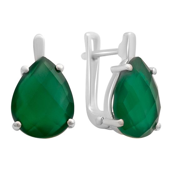 Серебряные серьги с агатом 5.318ct