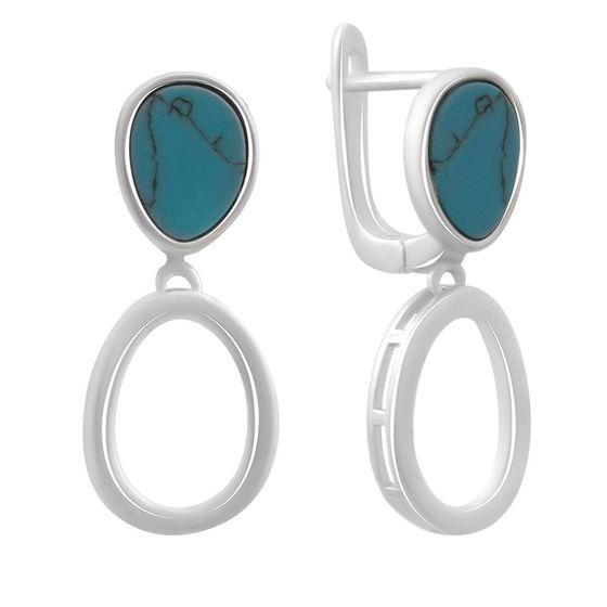 Серебряные серьги с бирюзой
