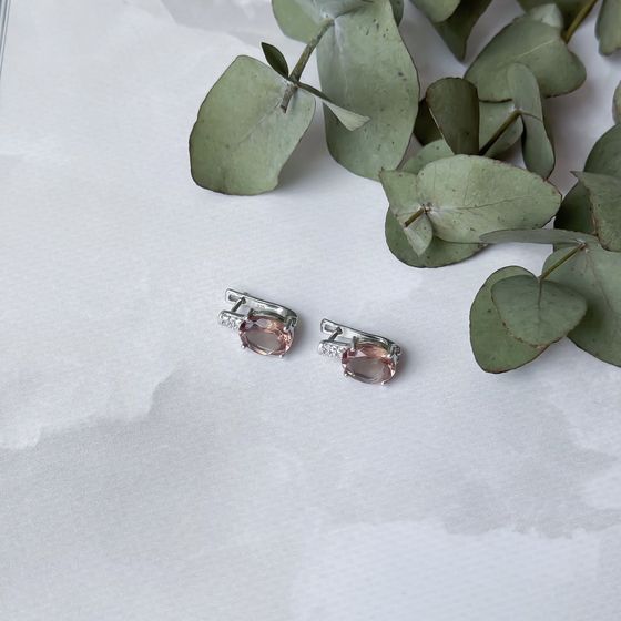 Серебряные серьги с султанитом 5.206ct