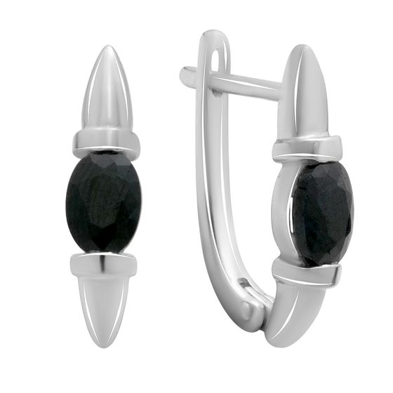 Серебряные серьги с сапфиром 2.1ct
