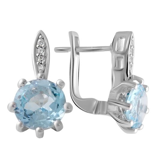 Серебряные серьги с топазом 4.762ct