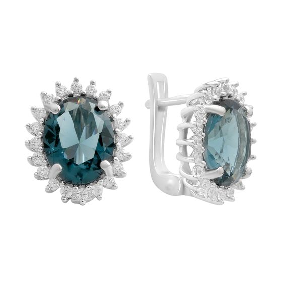 Серебряные серьги с топазом Лондон Блю