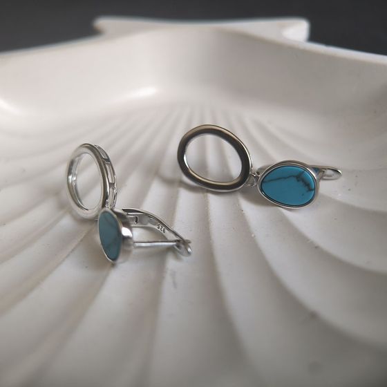 Серебряные серьги с бирюзой Серебряные серьги с бирюзой