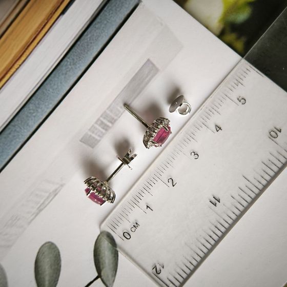 Серебряные серьги с рубином 2.662ct