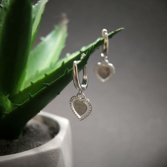 Серебряные серьги с фианитами