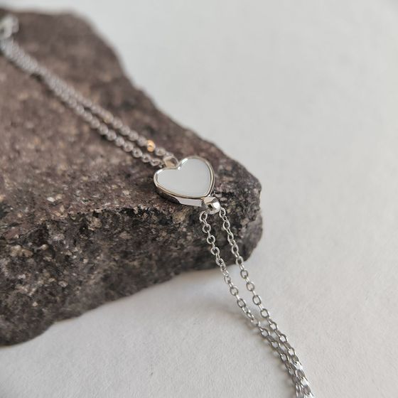 Серебряный браслет с перламутром