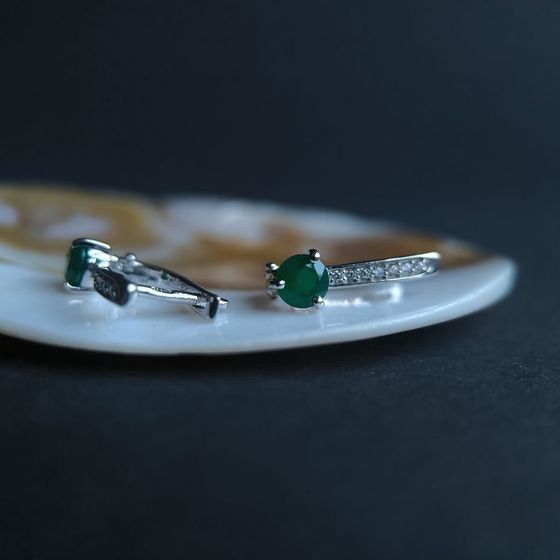 Серебряные серьги с агатом 1.069ct