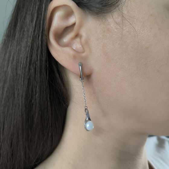 Серебряные серьги с жемчугом Серебряные серьги с жемчугом