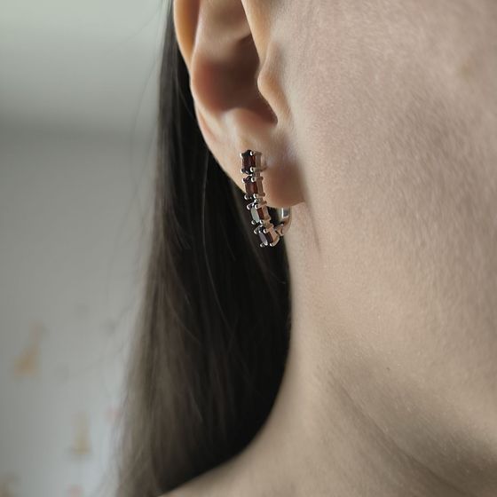 Серебряные серьги с гранатом 2.531ct