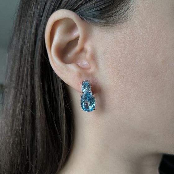 Серебряные серьги с топазом 16.811ct