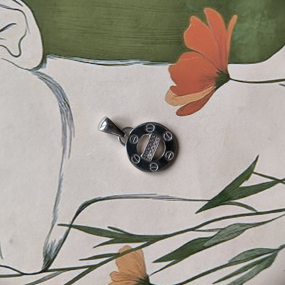 Серебряная подвеска с фианитами 0.1ct